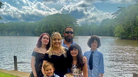 Hayden, Nelson, Brittany, Ava, Joshua, Noble and Sunny attending the 50th wedding anniversary celebration for Nelson’s parents.